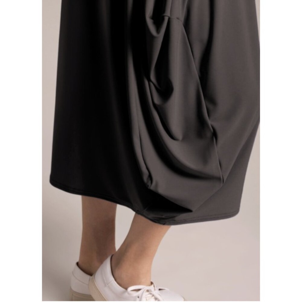 SYMPLI Sleeveless Dream Dress Black Bubble Hem Lantern Lagenlook Minimalist NWT - Picture 2 of 15